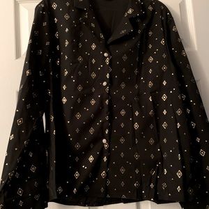 Brand New SHEIN - Black & Gold triangle Blouse